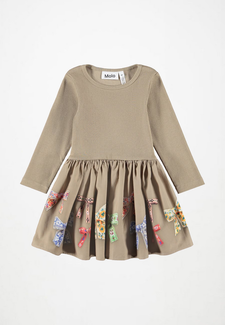Molo Candi baby and toddler dress with colorful bow print