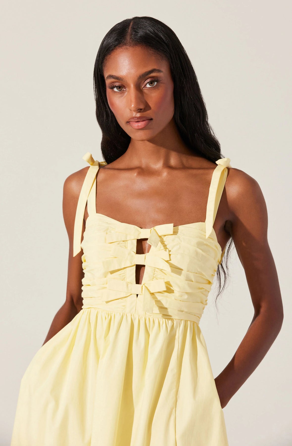 bow front midi dress Stella Bow Front Relaxed Fit Midi Dress