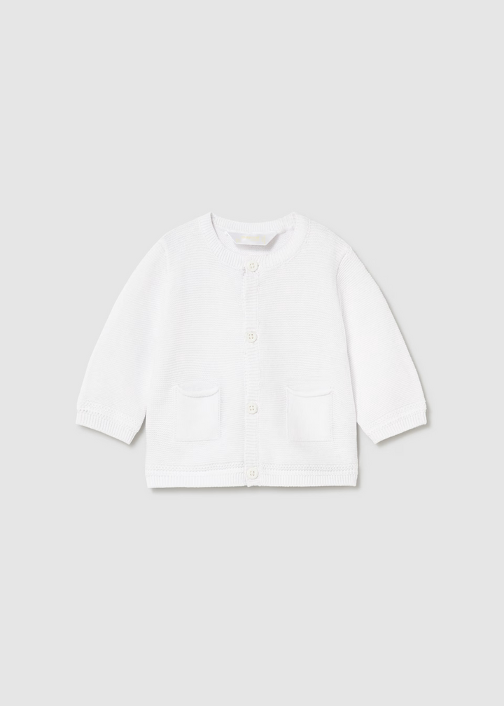 White Unisex Baby Cardigan 1303