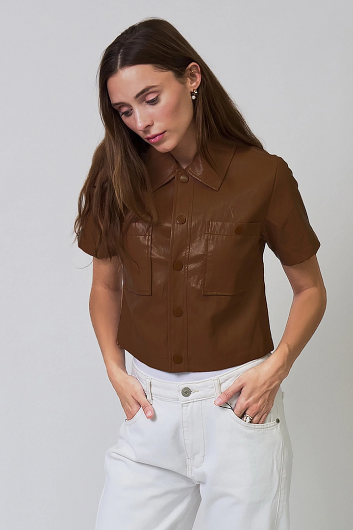 CPW Quinn Short Sleeve Vegan Cropped Jacket