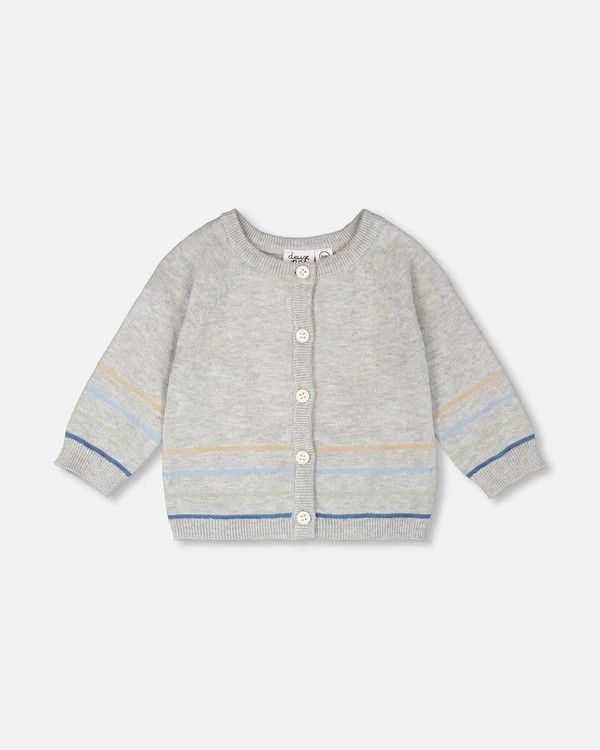 DPD Striped Grey Cardigan Baby Boy
