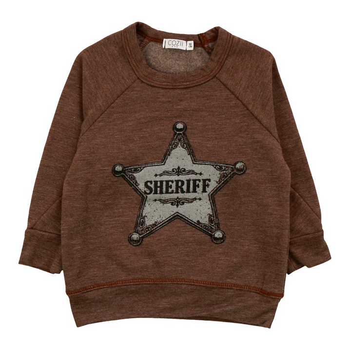 Brown Sheriff Patch Sweatshirt