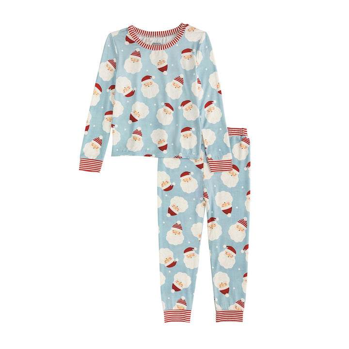 Blue Santa Glow 2PC Pajama Set