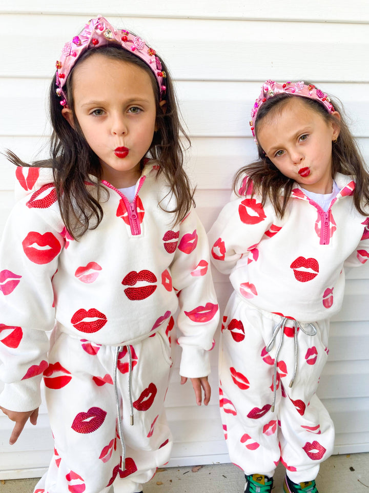 TWD Sparkly Lips Jogger Set Valentines Day