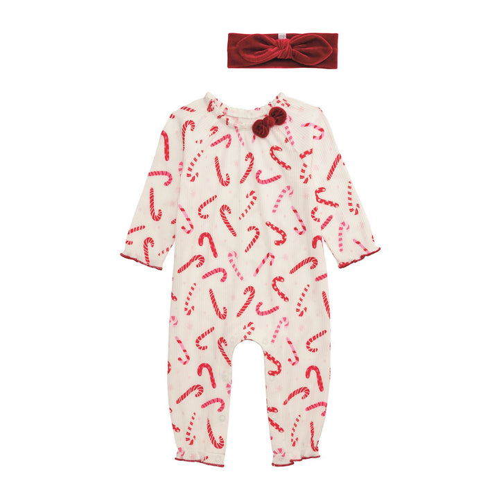 Cany Cane One-Piece With Headband