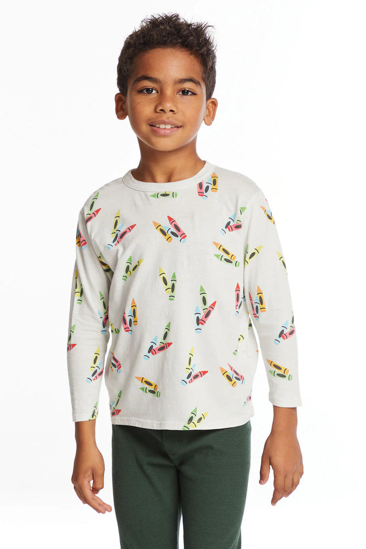 Color Time Long Sleeve Crew Neck Tee