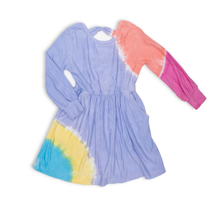Elise Tie Dye Dress in Rainbow