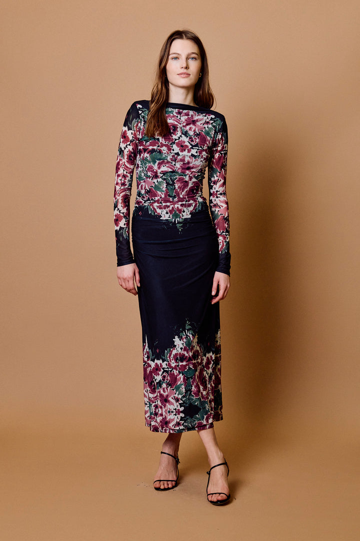 Cleobella Miley Ankle Dress in Violette Print, front view