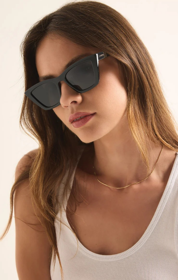 Villa Polarized Sunglasses in Black Grey