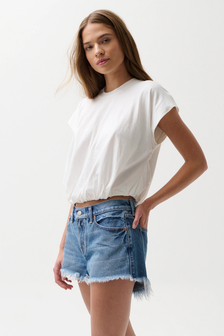 Millie Bubble Tee in Le Blanc