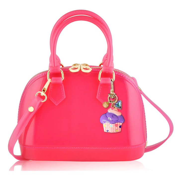 CAR Cupcake Celebration Cate Bubblegum jelly purse with cupcake charm for girls by Carrying Kind
