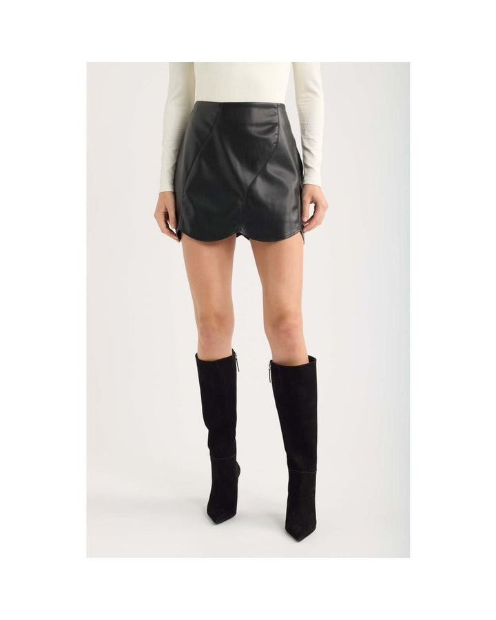 Deluc Aerosmith vegan leather skirt in Black