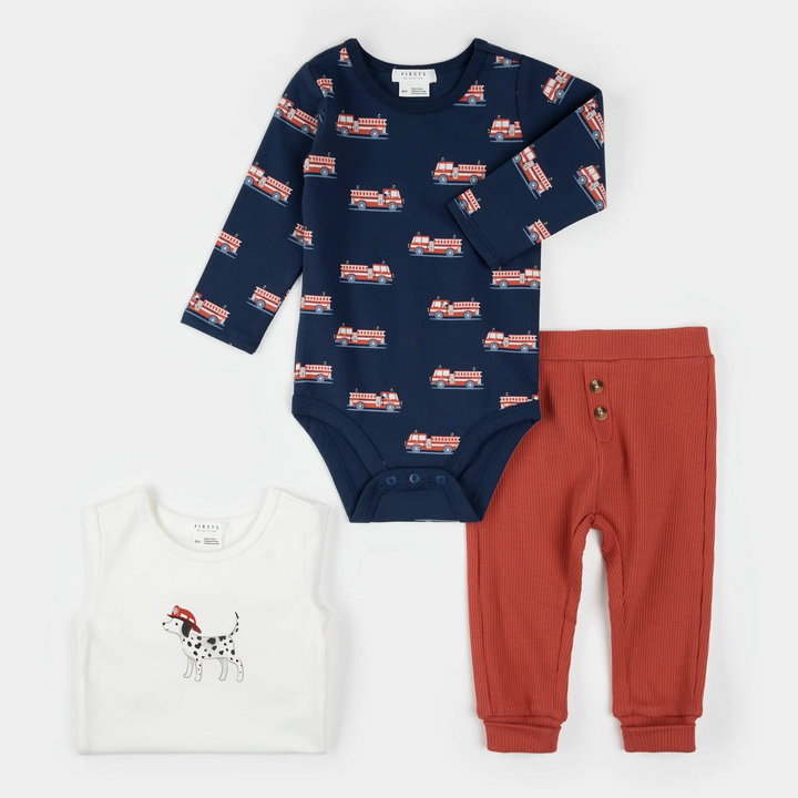 Fire Truck Dalmation Printed 3 PC Set