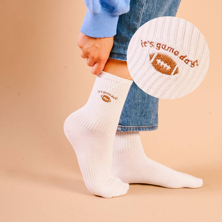 TDE Embroidered Crew Socks–It's Game Day
