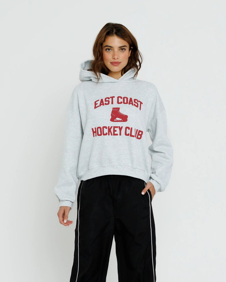 Sunny Somewhere East Coast Hockey Club 2 Classic Hoodie in ASH, front styled view