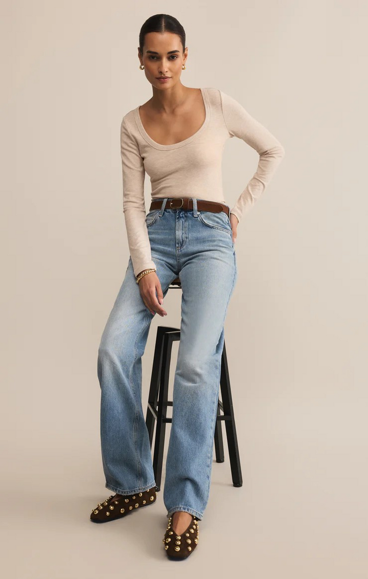 Second Skin Basic Scoop Neck in Oatmeal