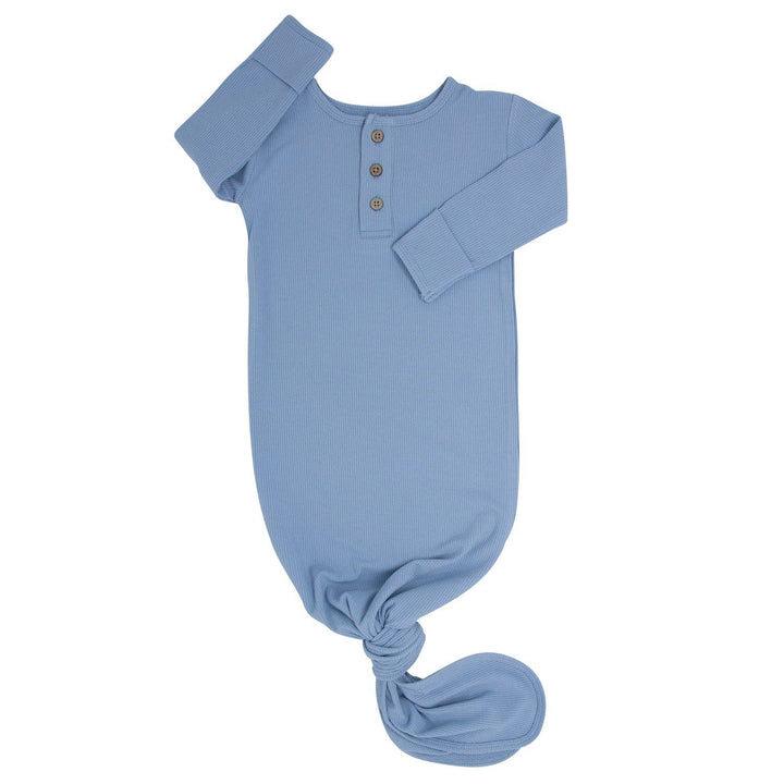 SWB Knotted Gown in Blue Fog Ribbed