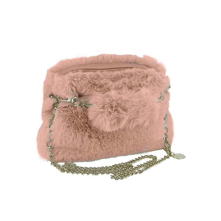 Faux Fur Petal Pink Purse