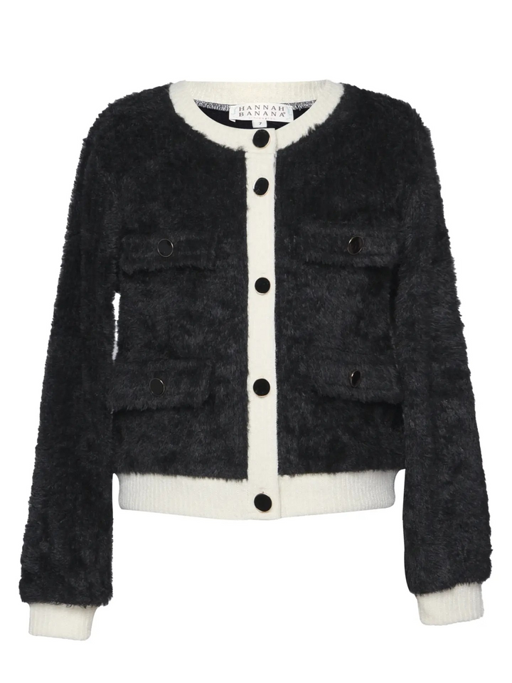 Black & White Button Pocket Cardigan