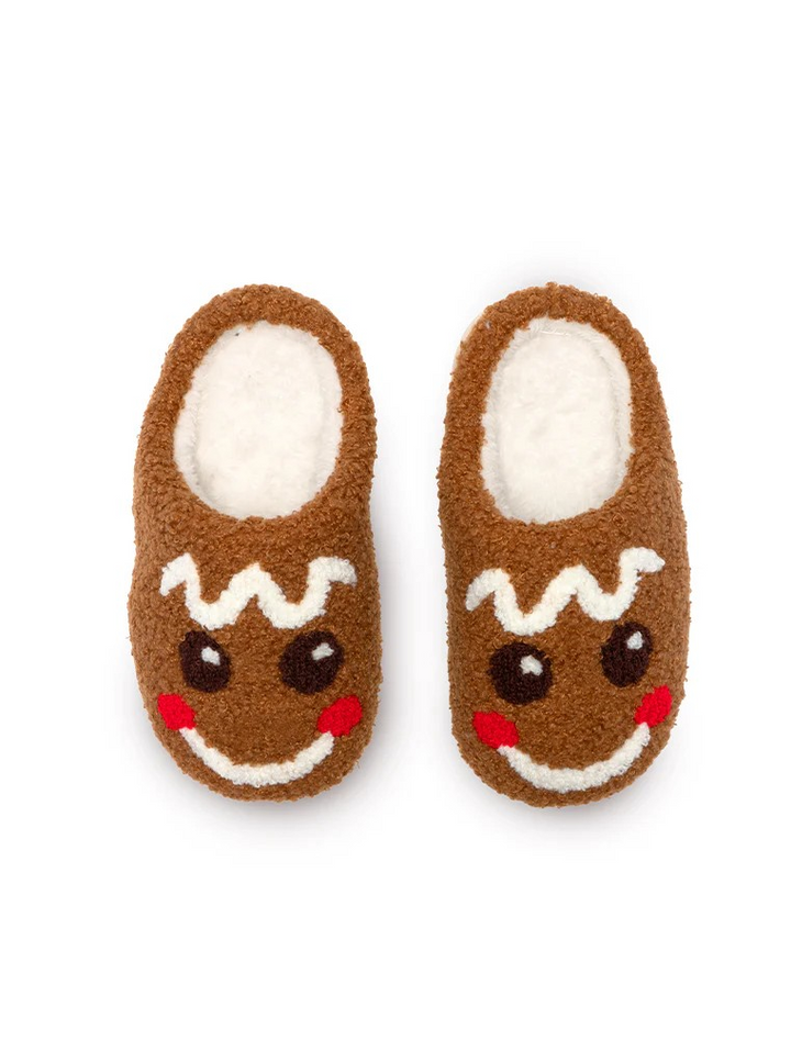 Gingerbread Holiday Sherpa Slippers