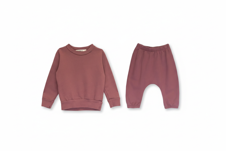 Go Gently berry baby sweatsuit set