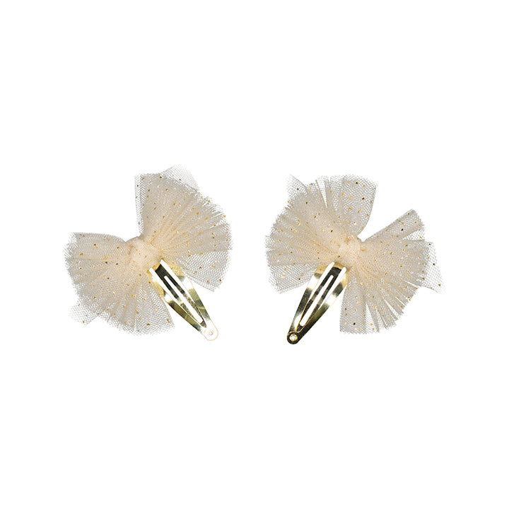 Champagne Bowknot Hair Clip Set