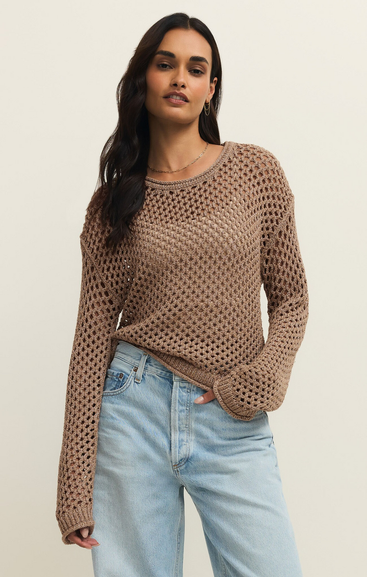 Cala Crocheted Sweater in Campfire