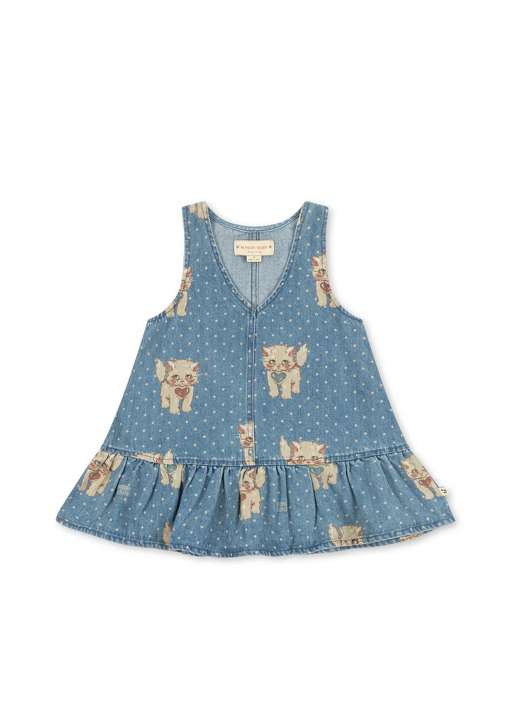 Magot Denim Dress Kitty Print