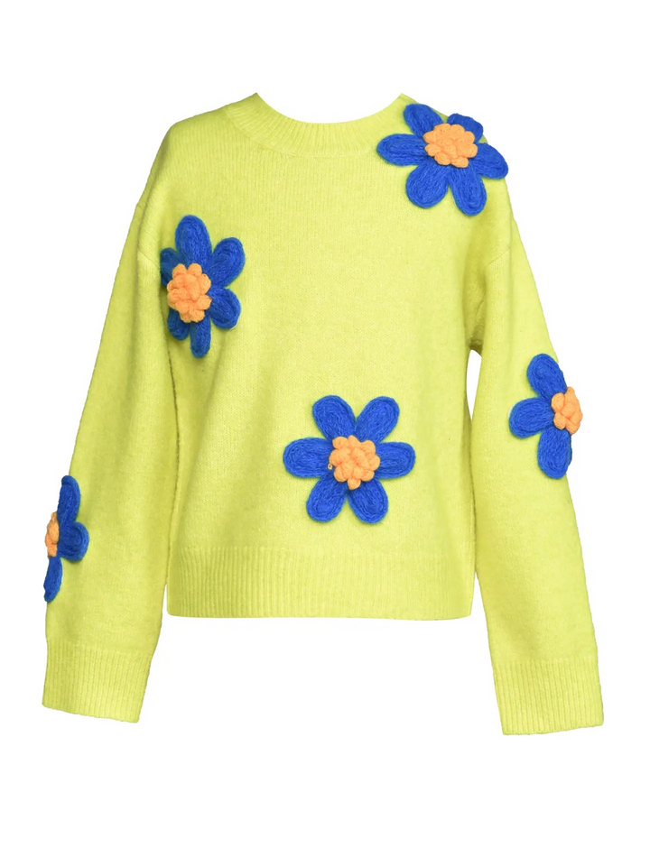 Neon Big Flower Sweater