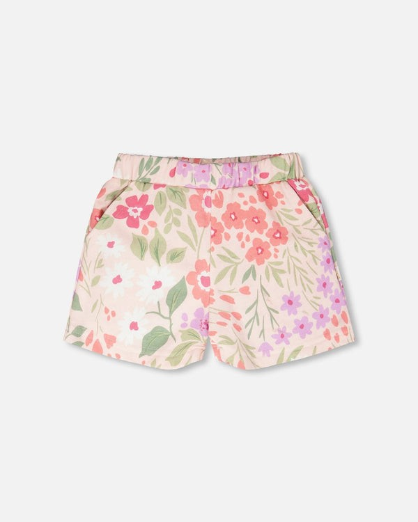 DPD Floral Pink Meadow French Terry Sweat Short