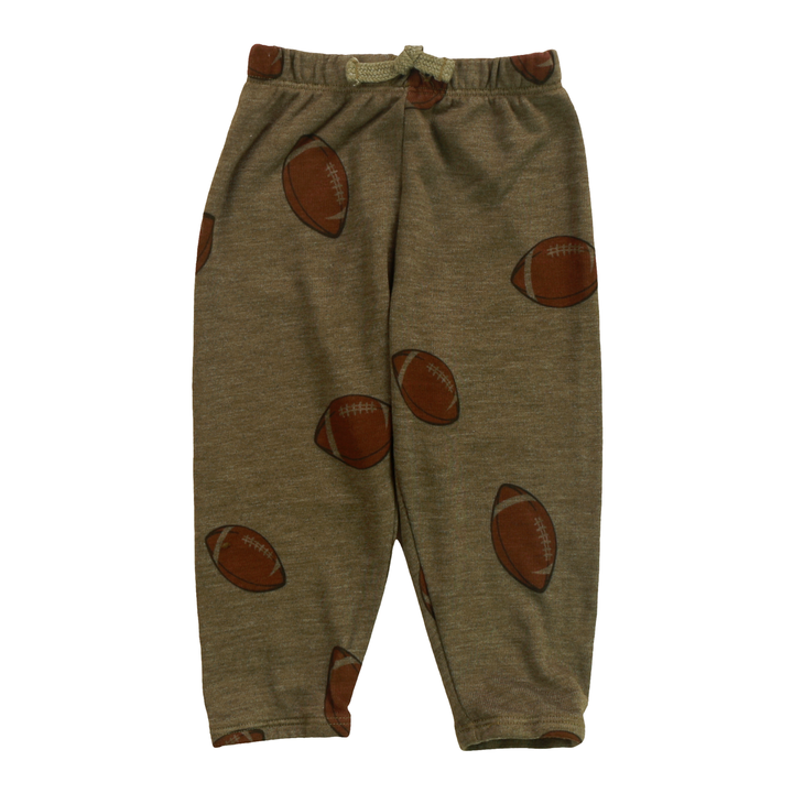 Olive Green Football Printed Jogger Pants