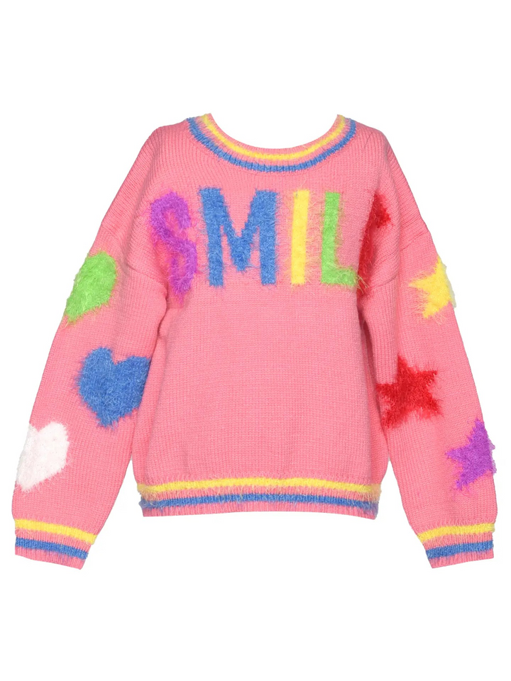 Fuzzy Smile Star Sweater