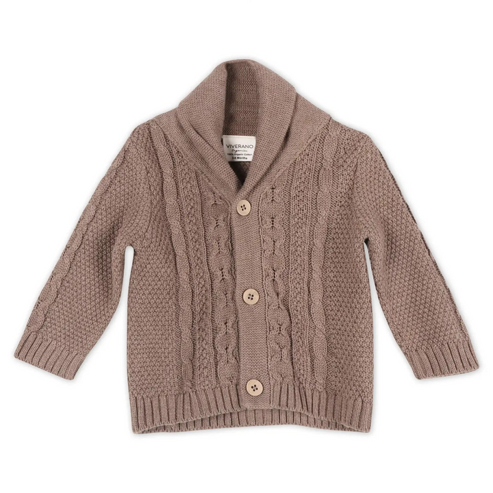 Shawl Collar Sweater Cardigan in Cocoa