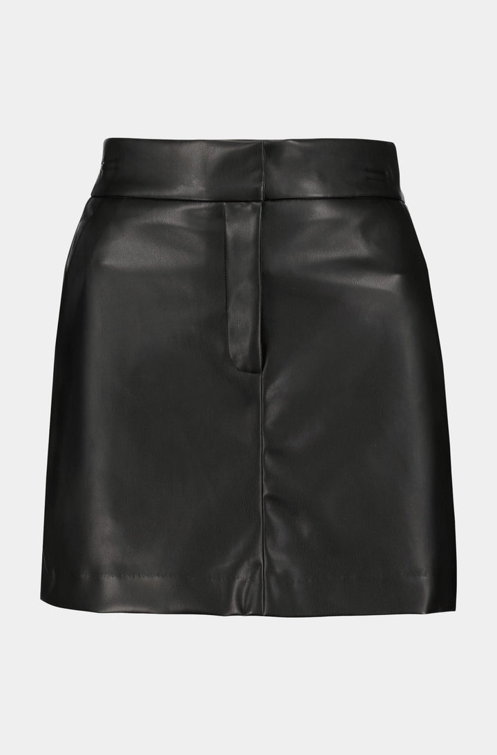 Bishop + Young Harper Faux Leather Skirt in Noir — front view