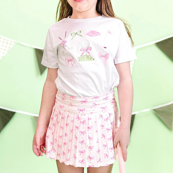 Pink Bow Athletic Skort