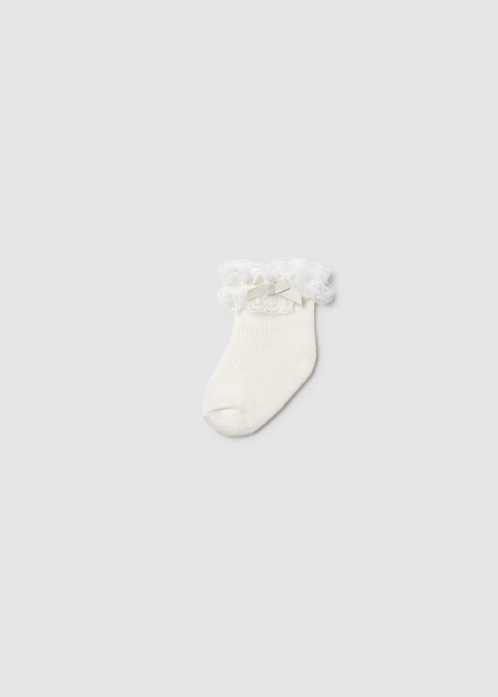 Infant Ruffle Lace Socks White 9061