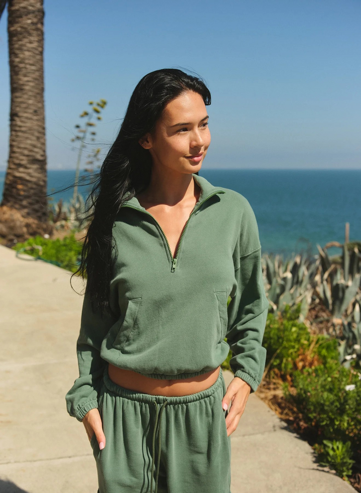 Half Zip Academy Sweatshirt in Green