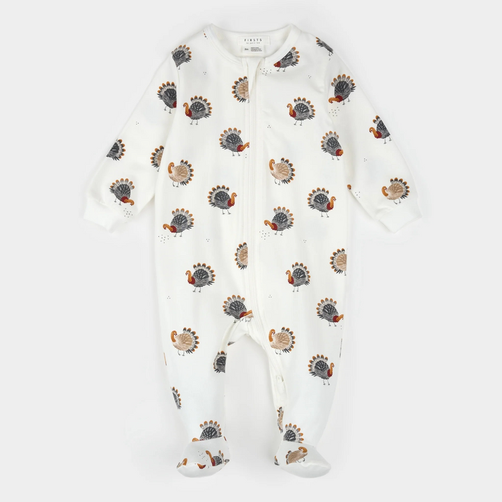 Turkey Thanksgiving Printed Zipper Sleeper
