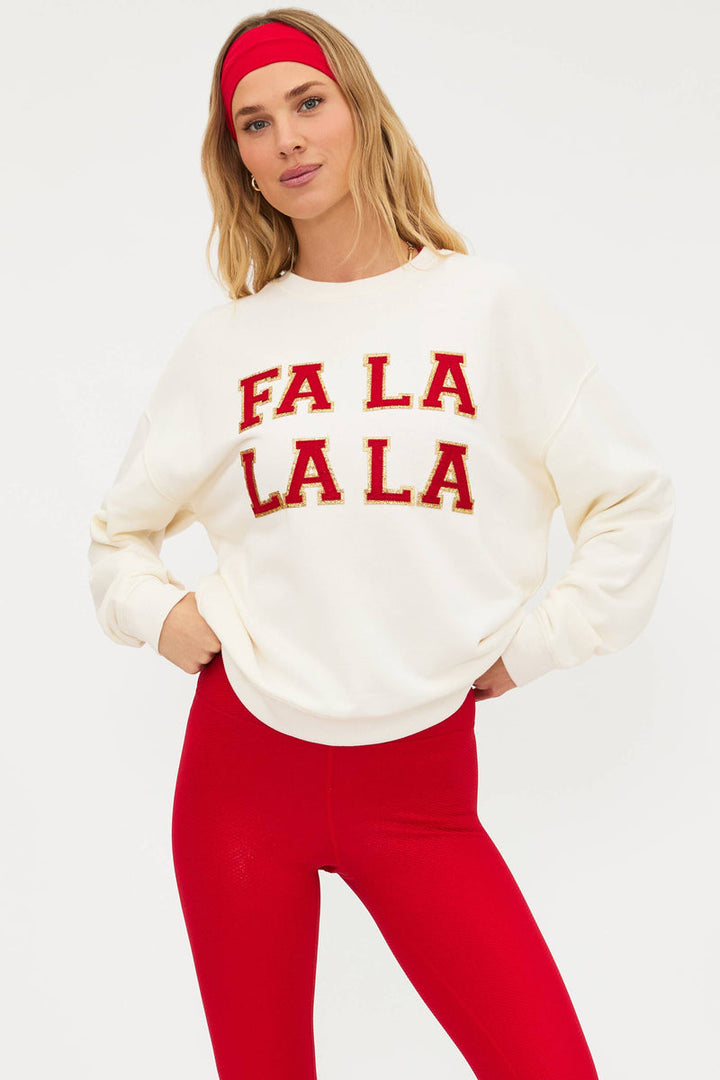 Beach Riot Devyn Oversized Sweatshirt Frosted Fa La La