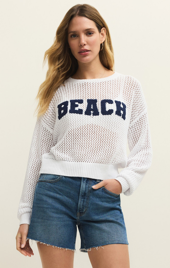 Open Beach Sweater in White
