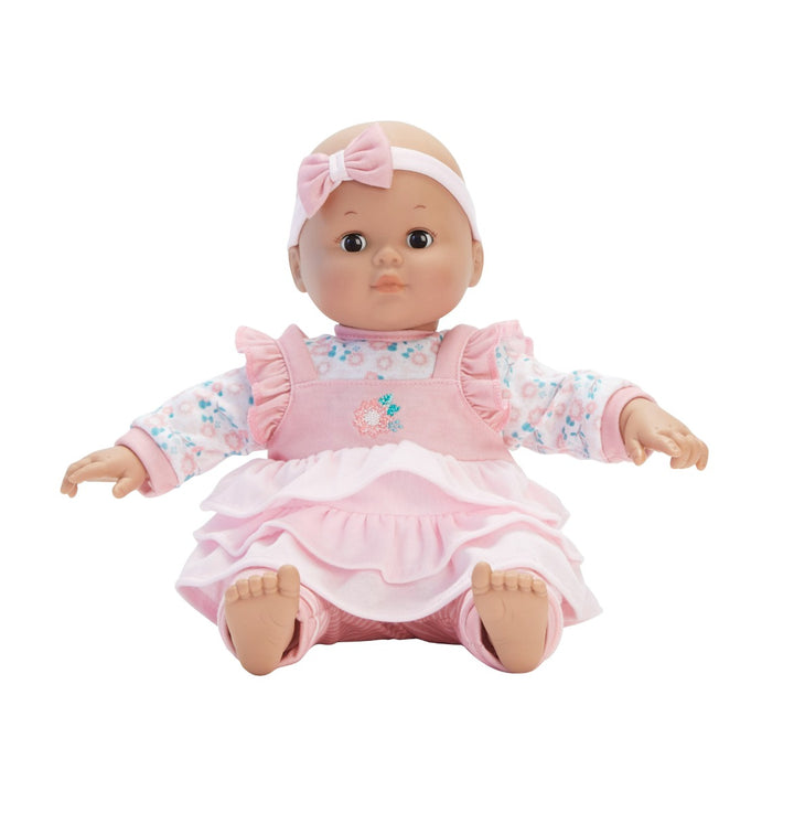 Madame Alexander Baby Cuddles Pink Floral 14-inch baby doll with medium skin tone