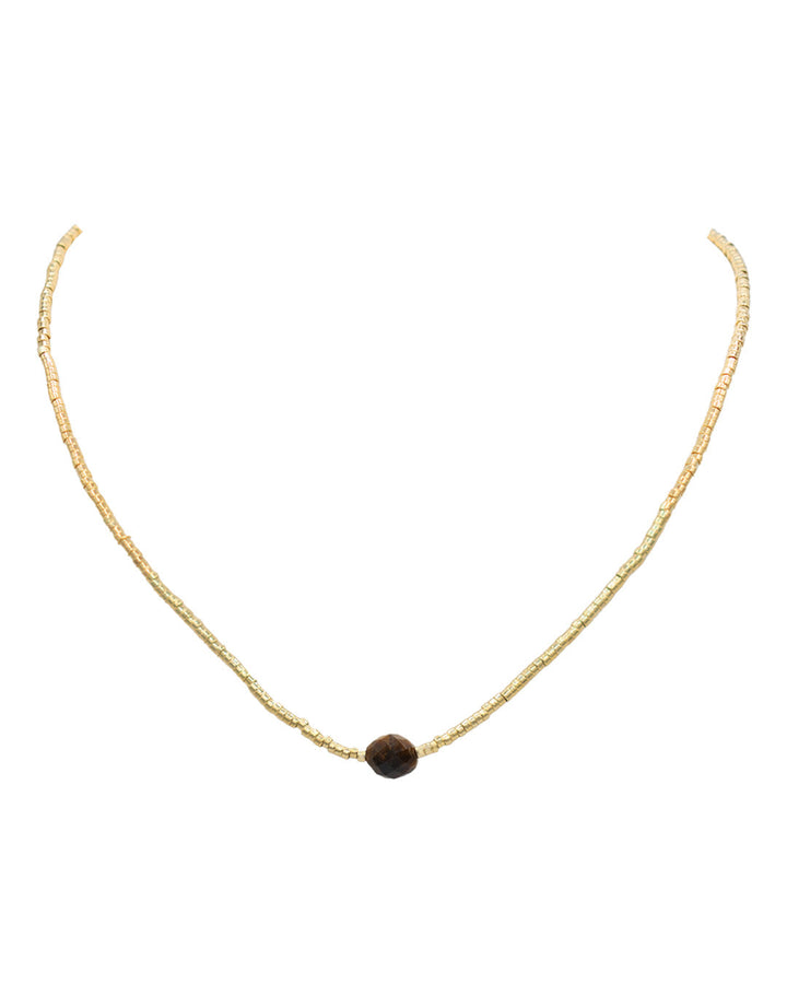 Marcia Moran Nan Beaded Necklace with Tiger's Eye Stone