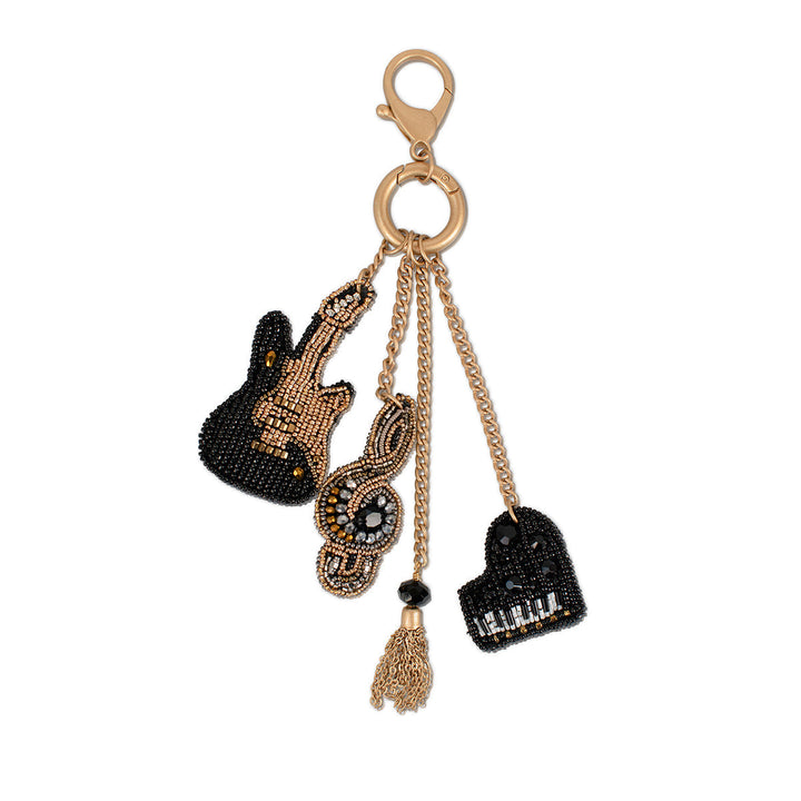 Mary Frances Sound Wave Musical Melody Beaded Bag Charm