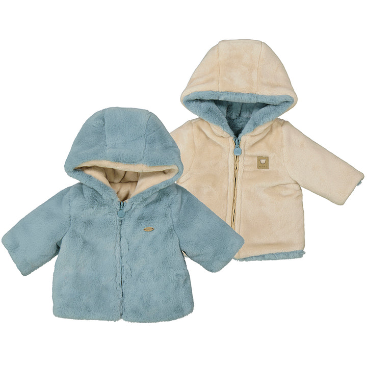 Blue Faux Fur Reverible Coat