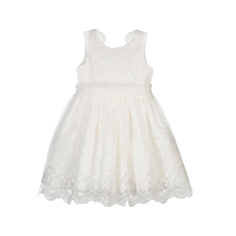 ABE White Special Occasion Tulle Embroidered Dress Lula Boutique for Women and Children ABE White Special Occasion Tulle Embroidered Dress Lula Boutique for Women and Children