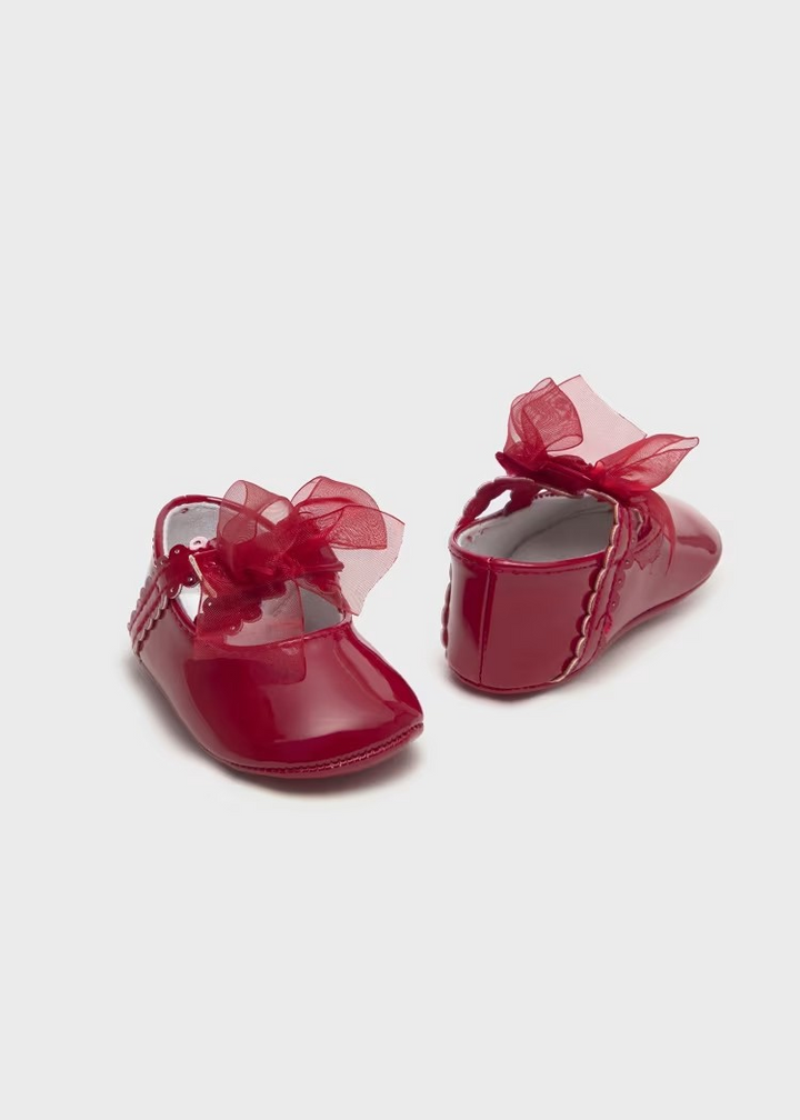 Red Organza Bow Patent Mary Jane Shoe