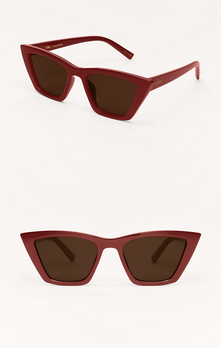 Villa Polarized Sunglasses in MERLOT - BROWN POLARIZED