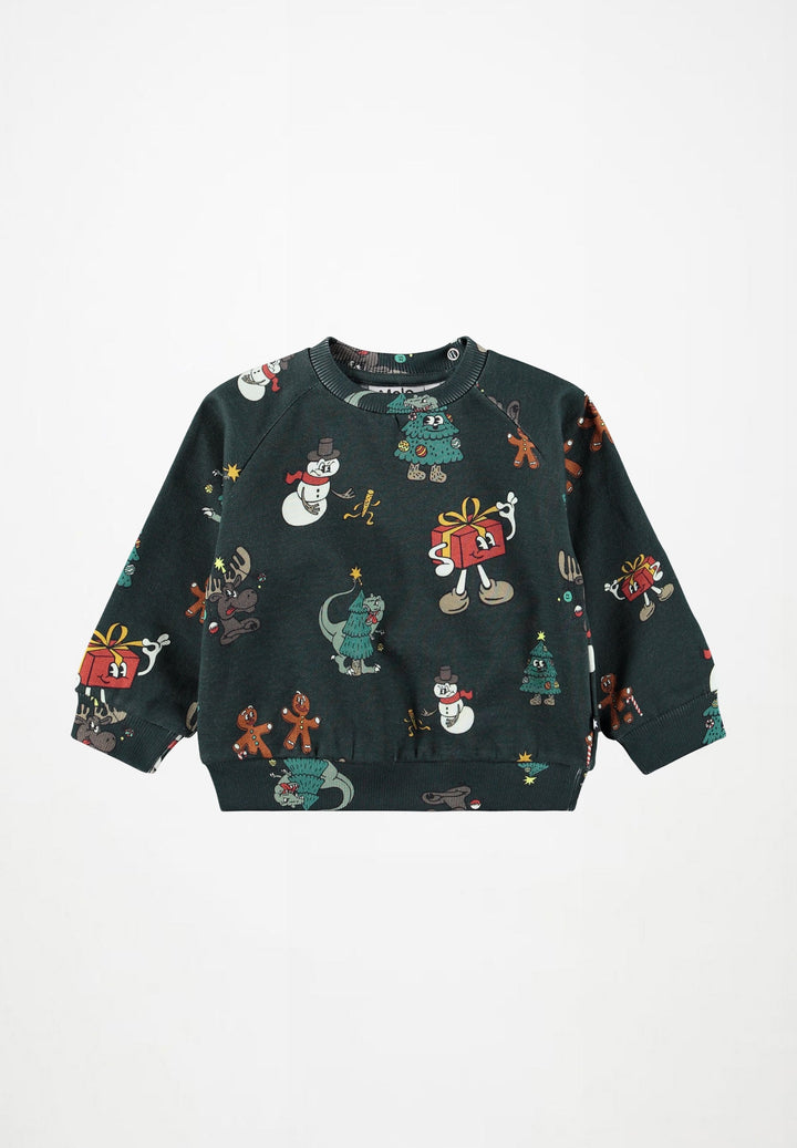 MOLO Disc Sweatshirt in Cartoony Xmas, front view