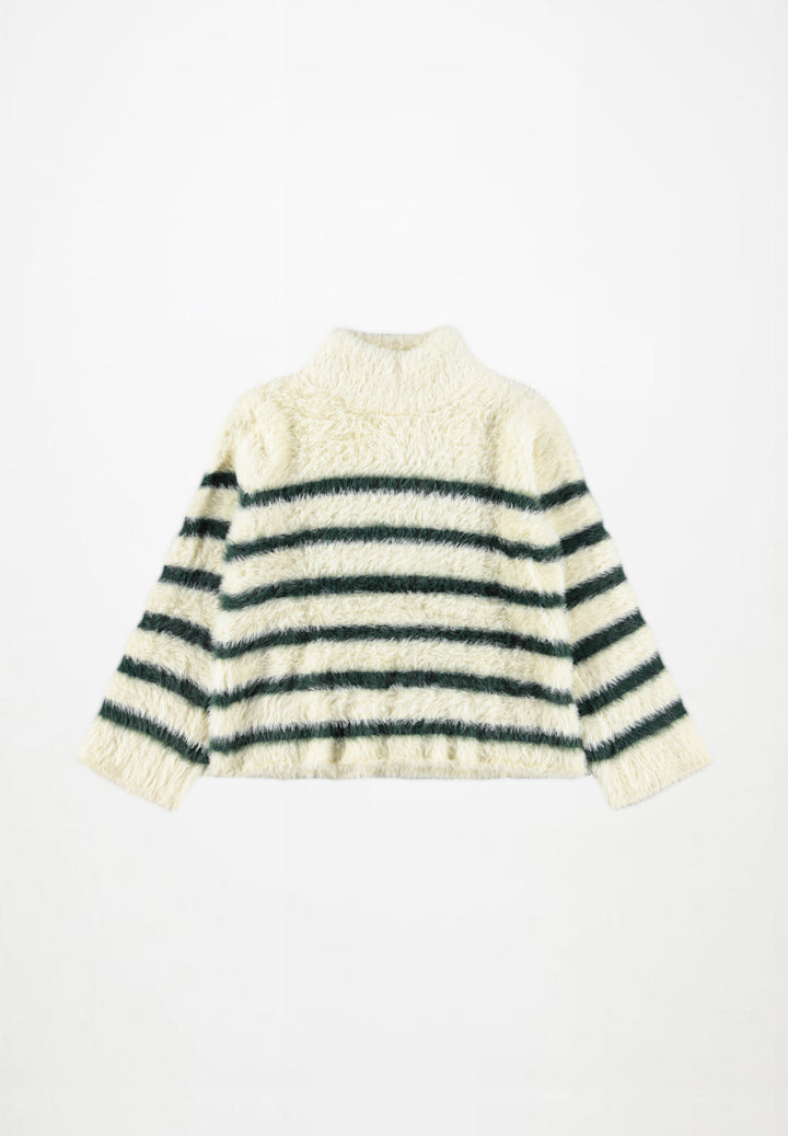 MOLO Govina Striped Sweater in Pearled Taxus front view