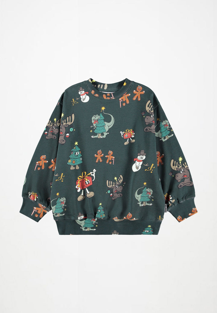 MOLO Monti Christmas Sweatshirt in Cartoony Xmas front view